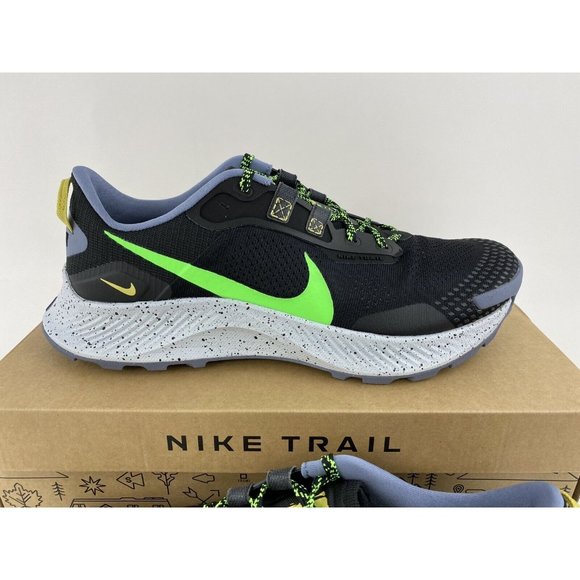 Nike Pegasus Trail 3 Black Green Men's Running Shoes Sneakers Strike DA8697 004 - Picture 5 of 12